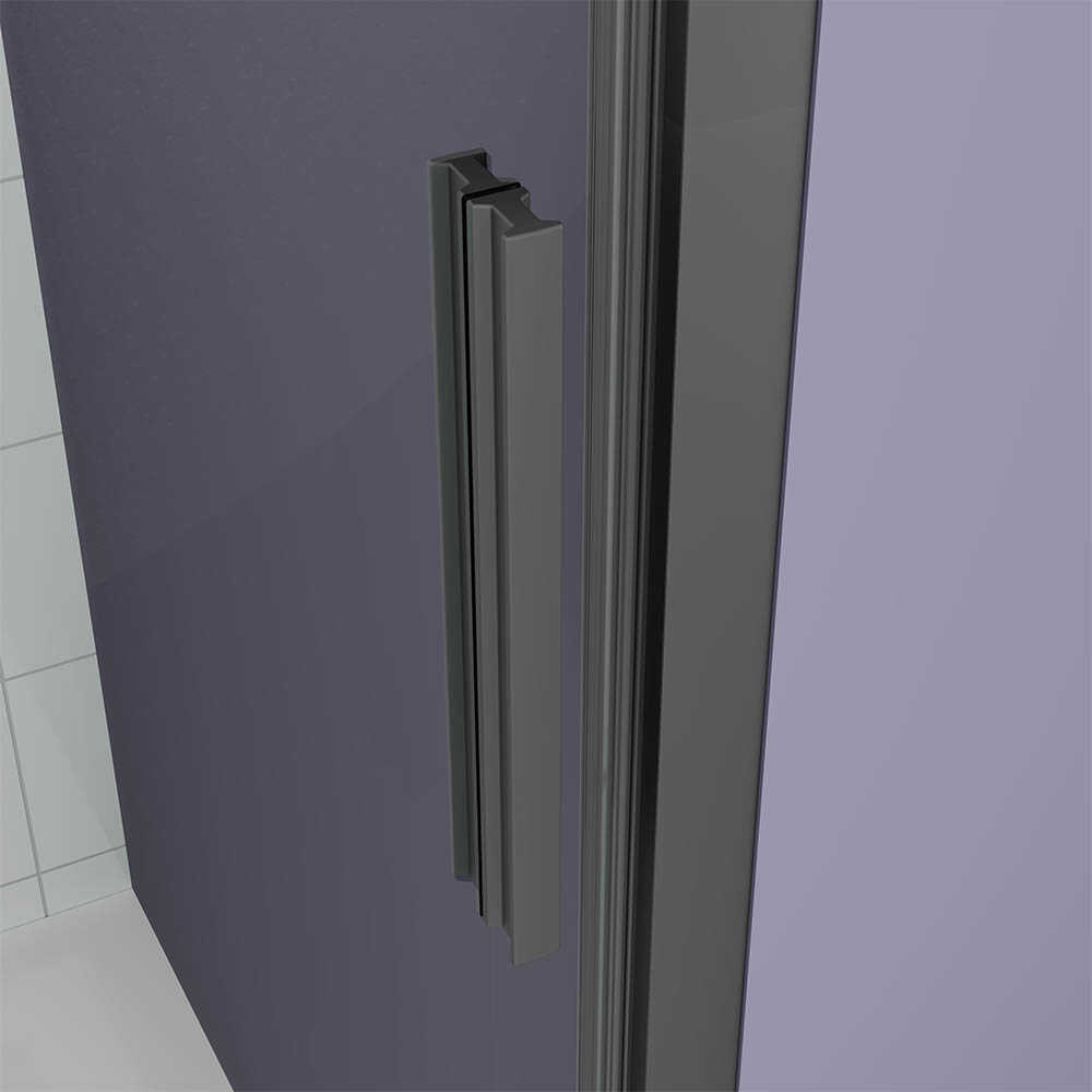 Душевая дверь Veconi Ottimo P30 B, 700x1900, черный матовый, стекло прозрачное