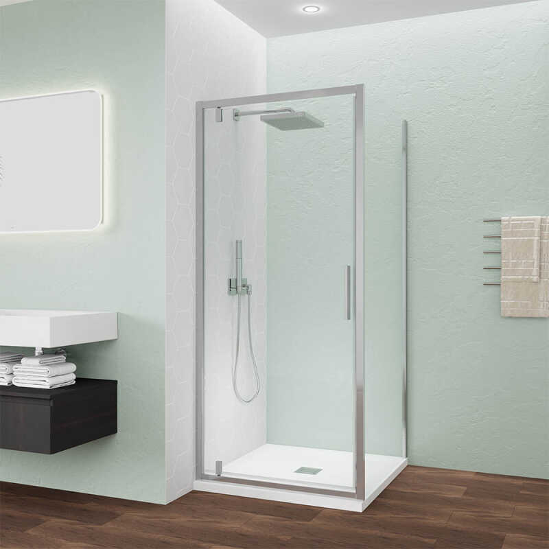 Душевой угол Veconi Ottimo P30SP CH, 700х700х1900 хром, стекло прозрачное