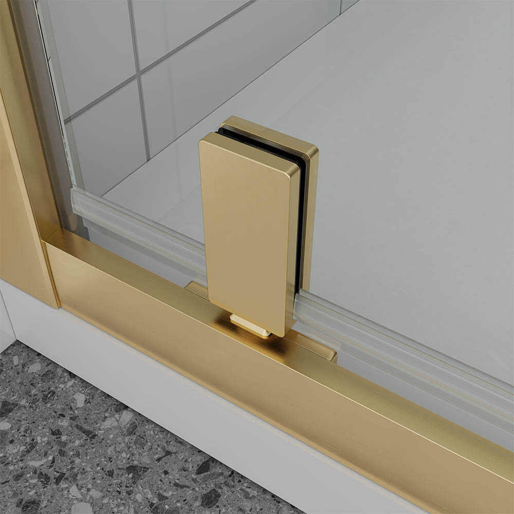 Душевая дверь Veconi Ottimo P30 G, 700x1900, золото брашинг, стекло прозрачное