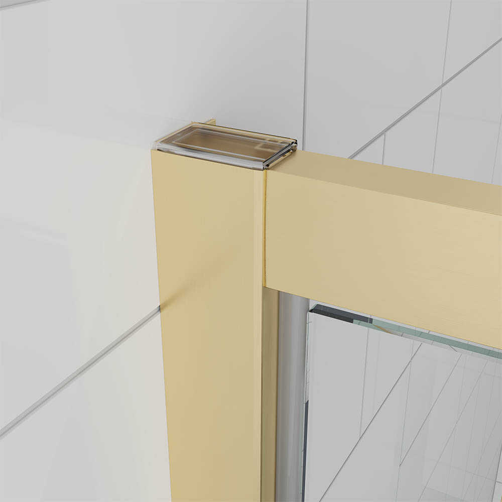 Душевая дверь Veconi Ottimo P30 G, 700x1900, золото брашинг, стекло прозрачное