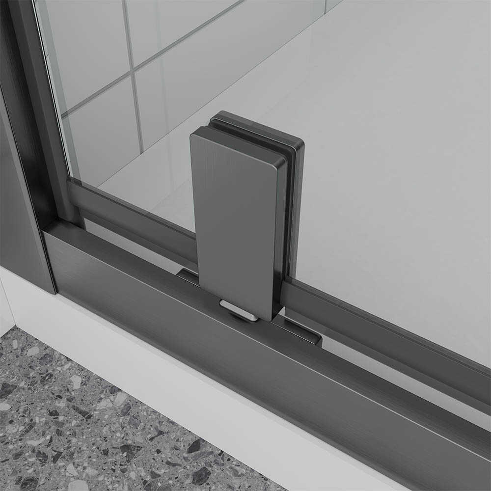 Душевая дверь Veconi Ottimo P30 GR, 700x1900, графит брашинг, стекло прозрачное