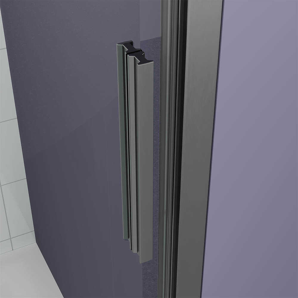 Душевая дверь Veconi Ottimo P30 GR, 700x1900, графит брашинг, стекло прозрачное
