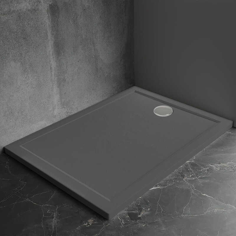 Душевой поддон Veconi Pietra AG, 800x800x30, искусственный камень, антрацитово-серый