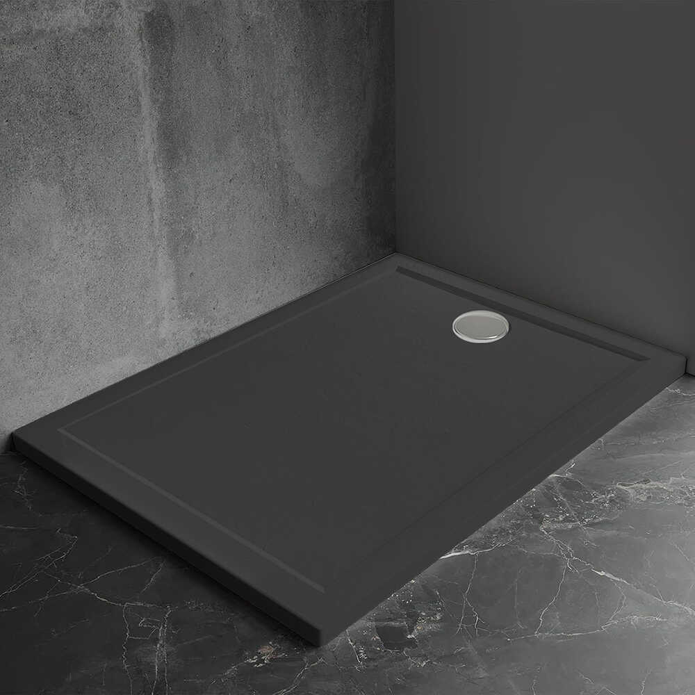 Душевой поддон Veconi Pietra B, 800x800x30, искусственный камень, черный