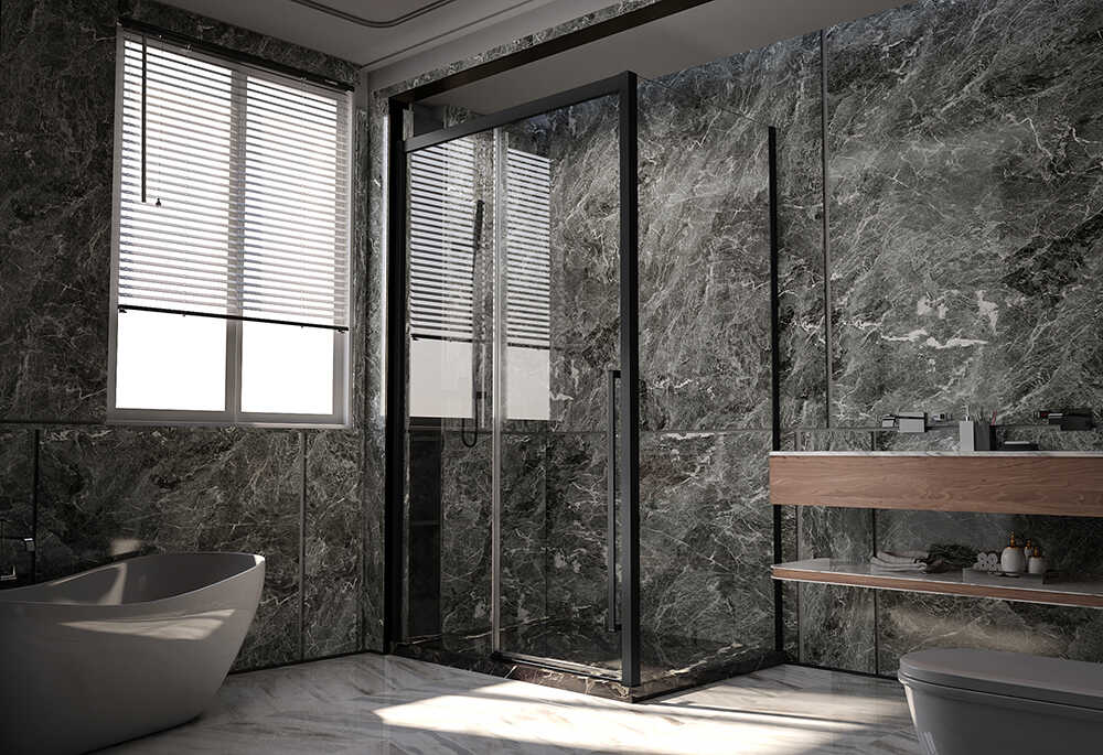 Душевой угол Veconi Premium Trento PTC-SP-30B, 1200х800x2000, черный матовый, стекло прозрачное