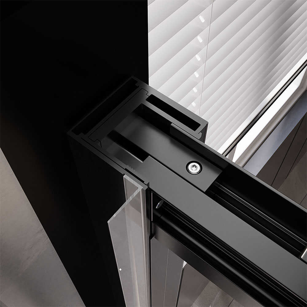 Душевой угол Veconi Premium Trento PTC-SP-30B, 1200х800x2000, черный матовый, стекло прозрачное