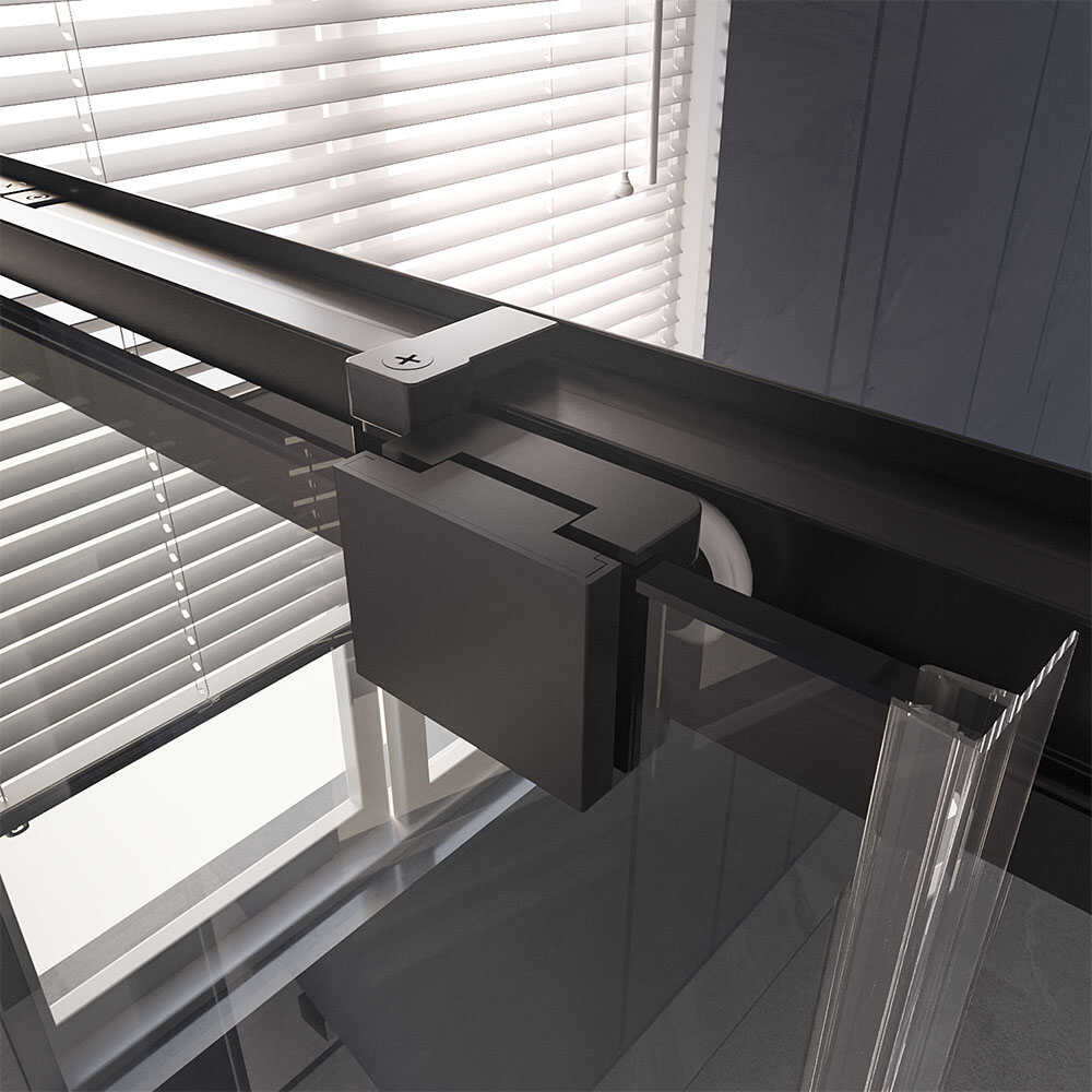 Душевой угол Veconi Premium Trento PTC-SP-30B, 1200х800x2000, черный матовый, стекло прозрачное