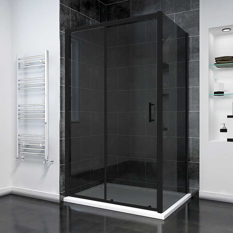 Душевой угол Veconi Rovigo RV-055BT, 1000х700х1950, черный матовый, тонированное стекло
