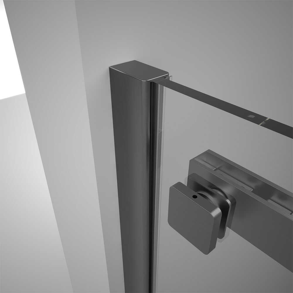 Душевой угол Veconi Rovigo RV-075GR, 1200х900х2000 графит брашинг, стекло прозрачное