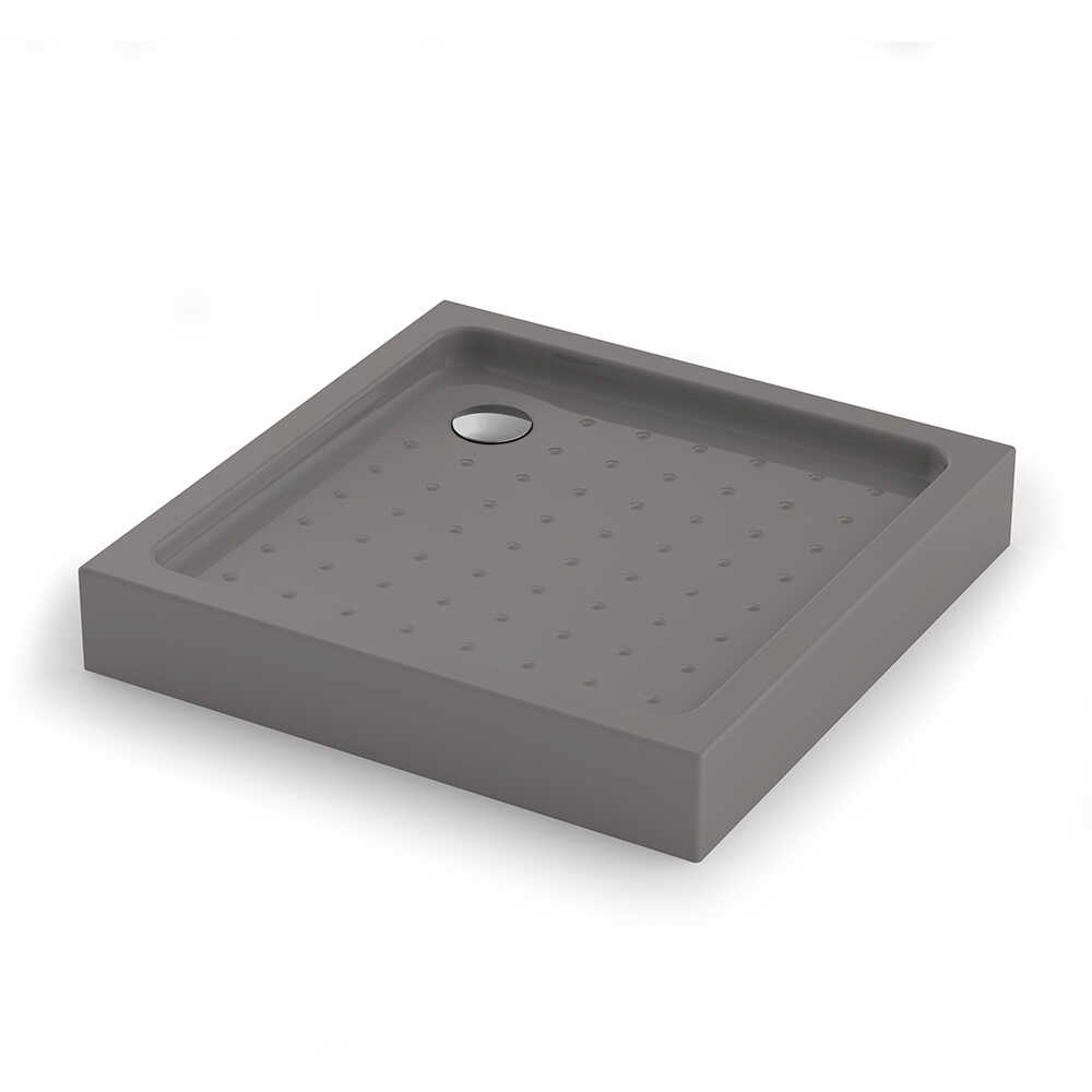Душевой поддон квадратный Veconi Tezeo Acrylic TZ-52GR, 800x800x150, акрил, серый