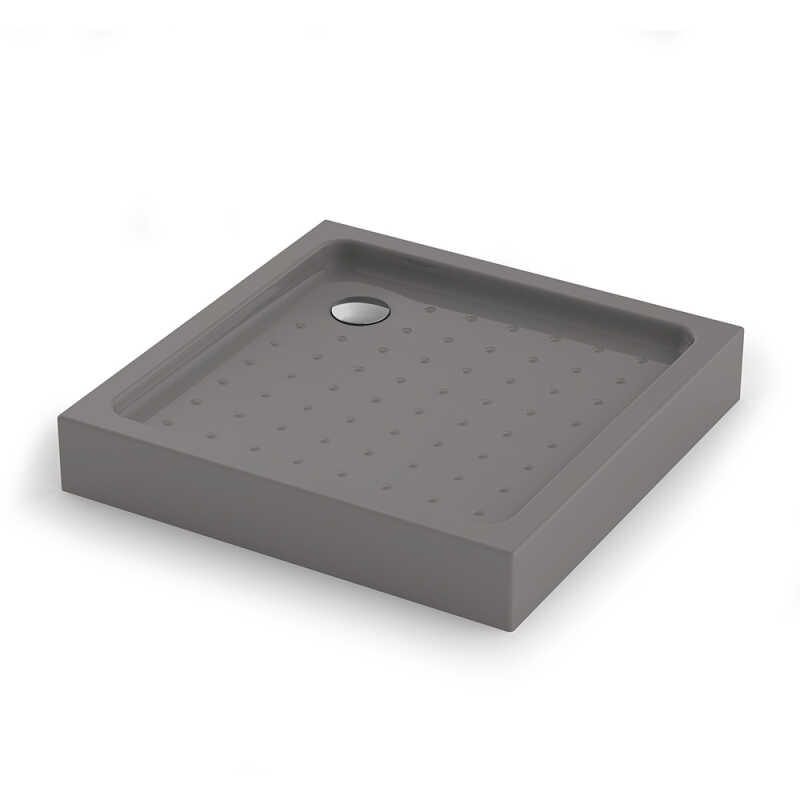 Душевой поддон квадратный Veconi Tezeo Acrylic TZ-52GR, 800x800x150, акрил, серый
