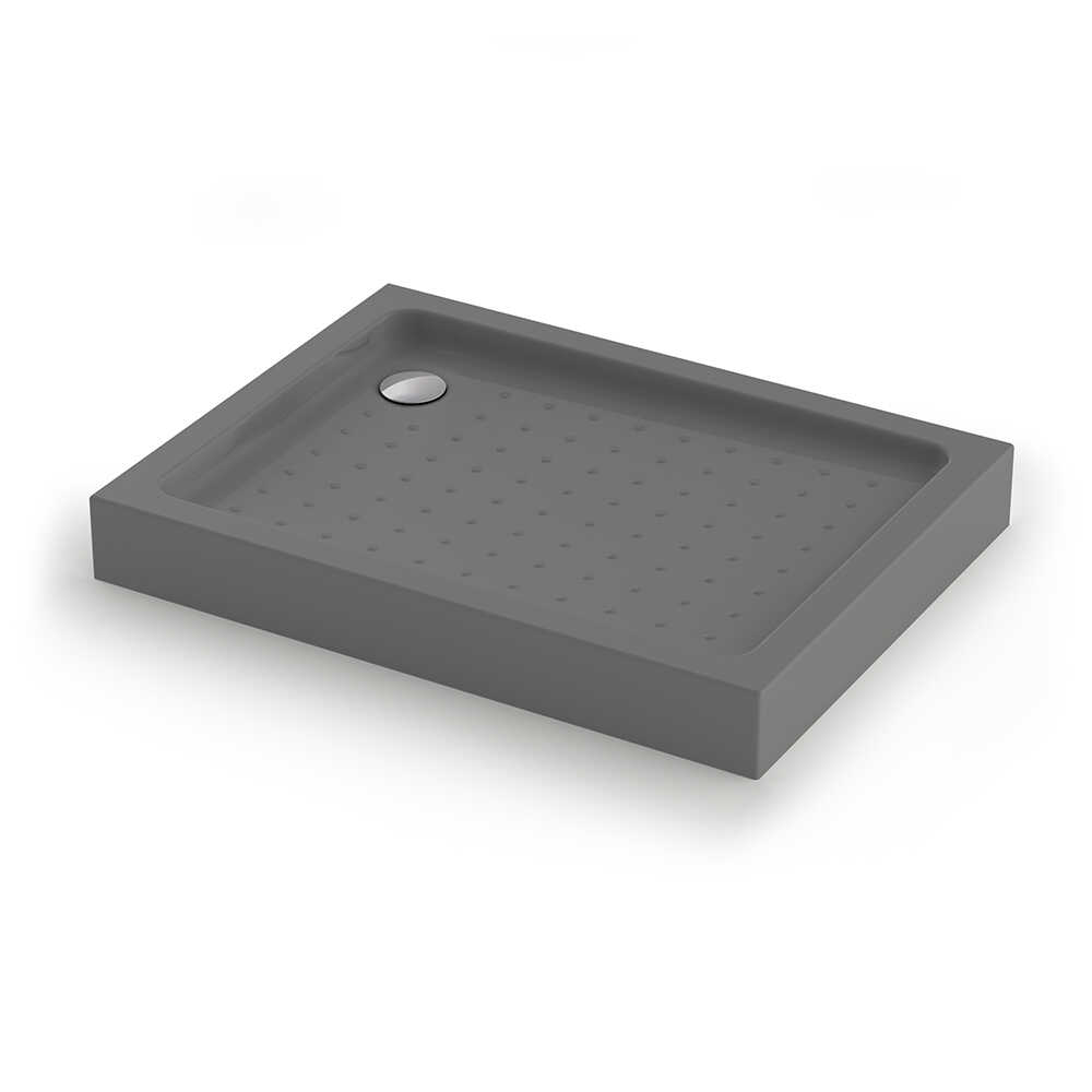 Душевой поддон прямоугольный Veconi Tezeo Acrylic TZ-54GR, 1000x800x150, акрил, серый