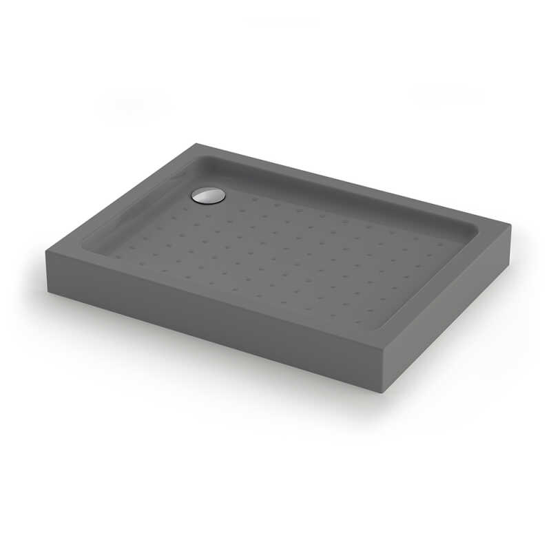 Душевой поддон прямоугольный Veconi Tezeo Acrylic TZ-54GR, 1000x800x150, акрил, серый