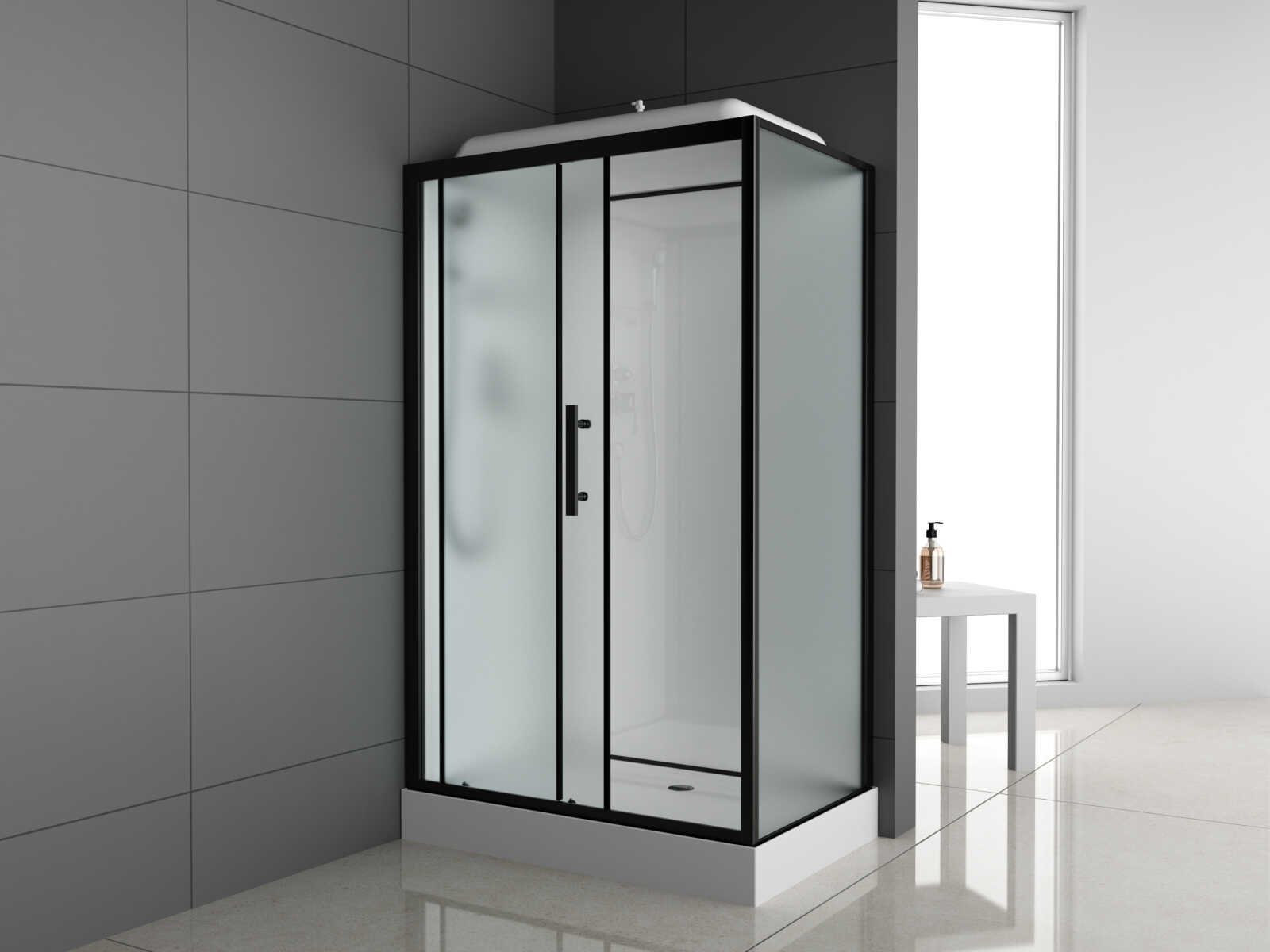 Душевая кабина ODA-8801 Р м/с frosted (120*80) н/п прямоуголный