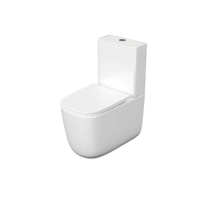 Унитаз напольный, безободковый, система смыва торнадо, Aquatek Optima Plus Square 620x355x790