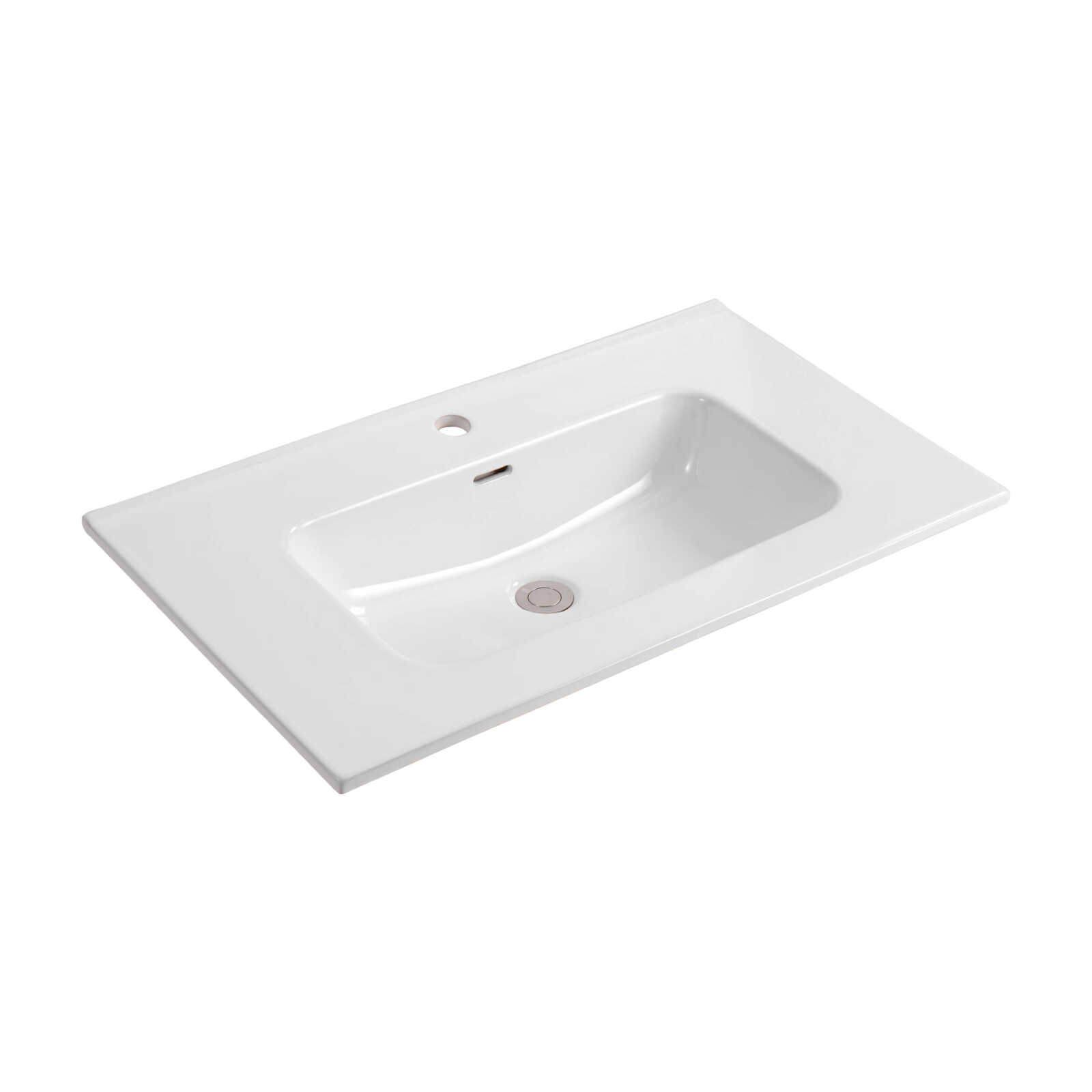 Комплект мебели: Тумба AQ70080-MG 80см ВЕГА с раковиной AQ0480-00, 2 ящика, цвет серый мат