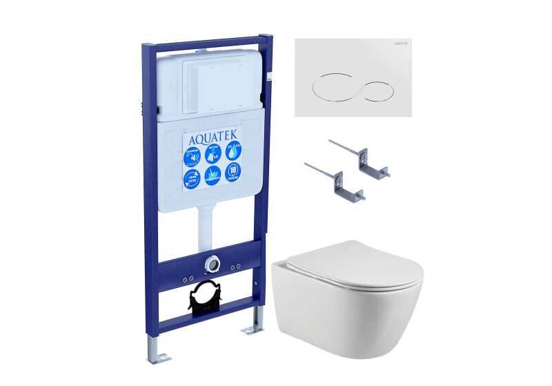 (рама AQUATEK Standard INS-0000012+ кркпеж KKI-0000002+клавиша KDI-0000071+унитаз БЕТТА AQ1253W-00 с тонким сиденьем sc)