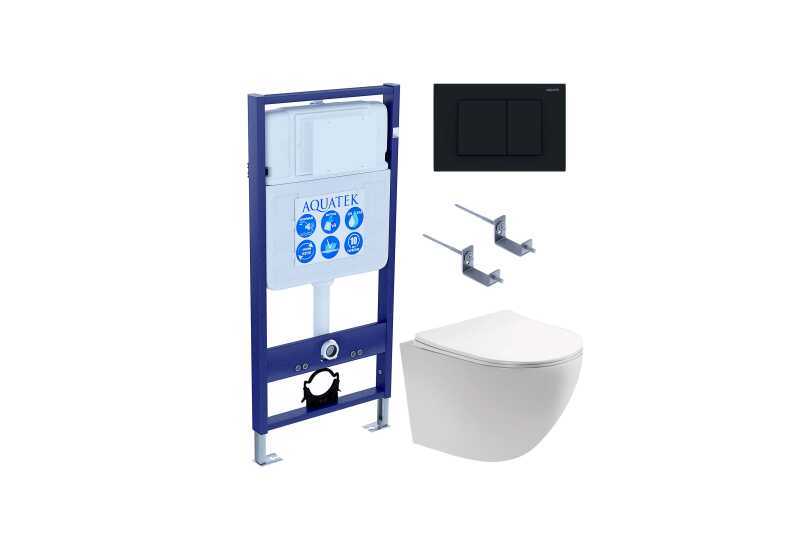 (рама AQUATEK Standard INS-0000012 с клавишей KDI-0000012 и крепежом KKI-0000002+унитаз AQ1900T-00 с тонким сиденьем sc)