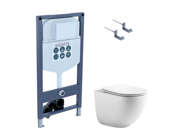 (рама AQUATEK Standard INS-0000023+ крепление KKI-0000002 +унитаз AQ1993T-00 ГЕЛИОС + с тонким сиденьем soft-close