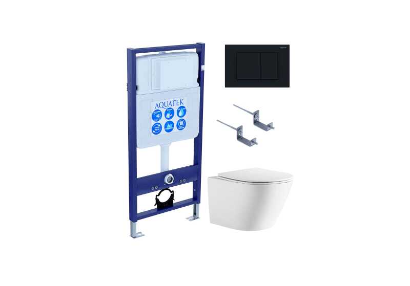 (рама AQUATEK Standard INS-0000012+крепёж KKI-0000002+клавиша KDI-0000012+унитаз ЛИБЕРТИ AQ1999T-00 с тонким сиденьем sc)