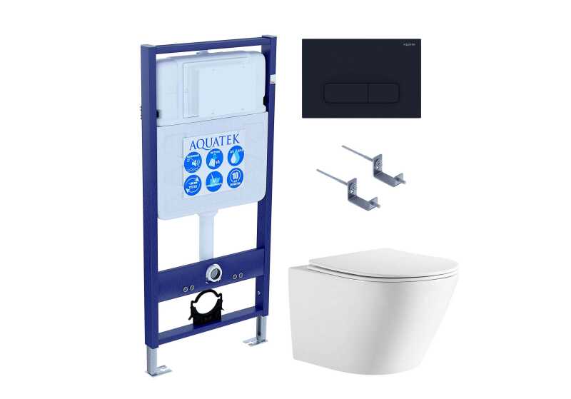 (рама AQUATEK Standard INS-0000012+крепёж KKI-0000002+клавиша KDI-0000017+унитаз ЛИБЕРТИ AQ1999T-00 с тонким сиденьем sc)