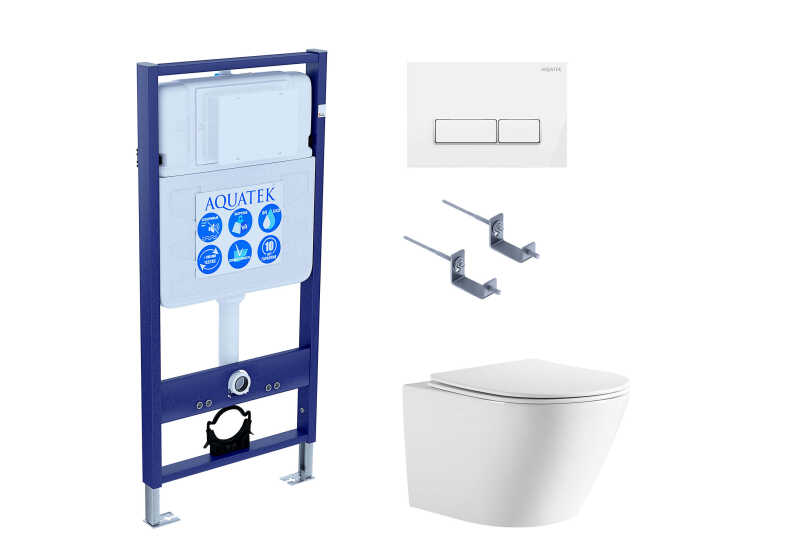 (рама AQUATEK Standard INS-0000012+крепёж KKI-0000002+клавиша KDI-0000061+унитаз ЛИБЕРТИ AQ1999T-00 с тонким сиденьем sc)