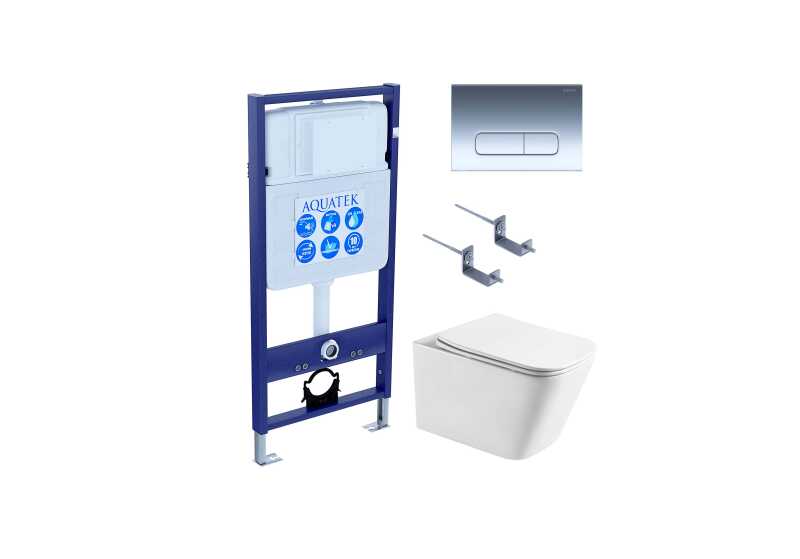 (рама AQUATEK Standard INS-0000012+крепеж KKI-0000002+KDI-0000016+унитаз ЛИБРА AQ1505T-00 с тонким сиденьем soft-close)
