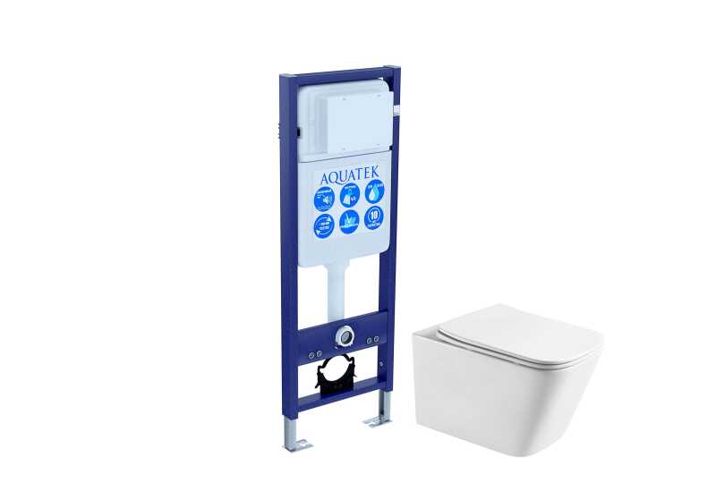 (рама AQUATEK Standard INS-0000017(без клавиши и крепежа)+унитаз ЛИБРА AQ1505T-00 с тонким сиденьем soft-close TORNADO)