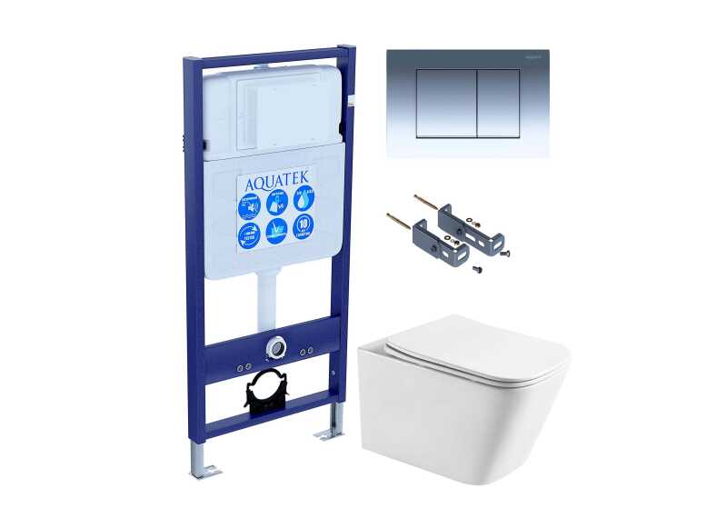 (рама AQUATEK Standard INS-0000012+крепеж KKI-0000016+KDI-0000010+унитаз ЛИБРА AQ1505T-00 с тонким сиденьем soft-close)