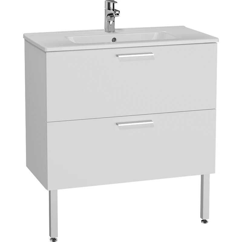 Mia Модуль с 2 ящиками с раковиной, 80 см, цвет белый глянец