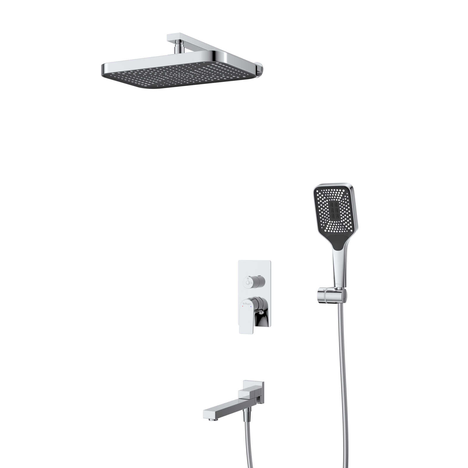 Душевой комплект встраиваемый с изливом BelBagno DUE-VDSET-CRM