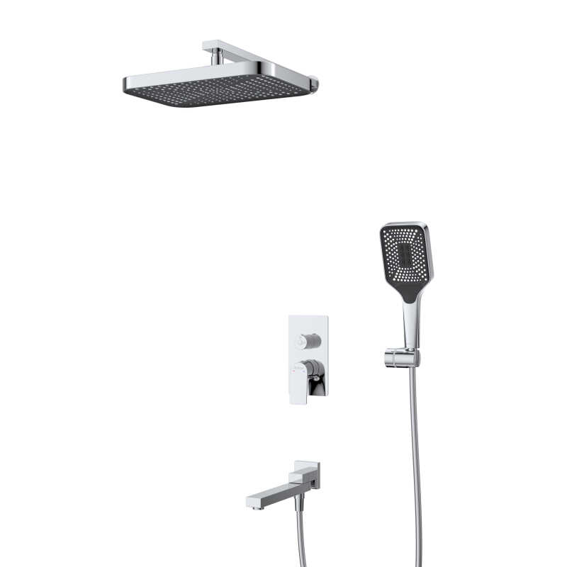 Душевой комплект встраиваемый с изливом BelBagno DUE-VDSET-CRM