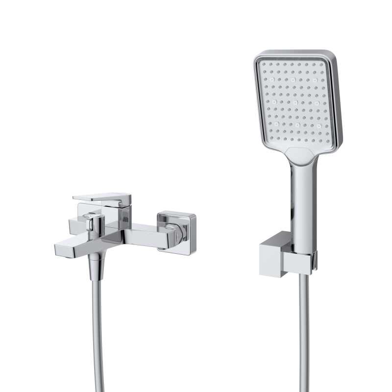 Смеситель для ванны и душа в комплекте с ручным душем, шлангом и держателем BelBagno ARDENTE-VASM-CRM