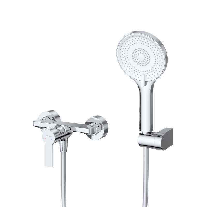 Смеситель для душа в комплекте с ручным душем, шлангом и держателем BelBagno AURORA-ESDM-CRM