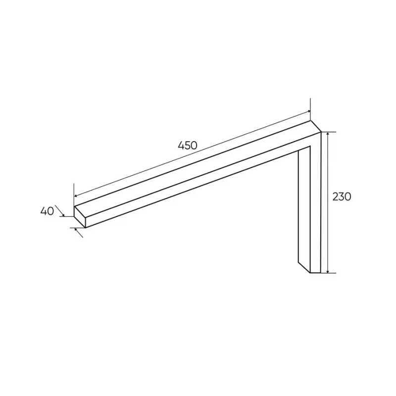 Кронштейн Г-образный черный комплект (2шт)