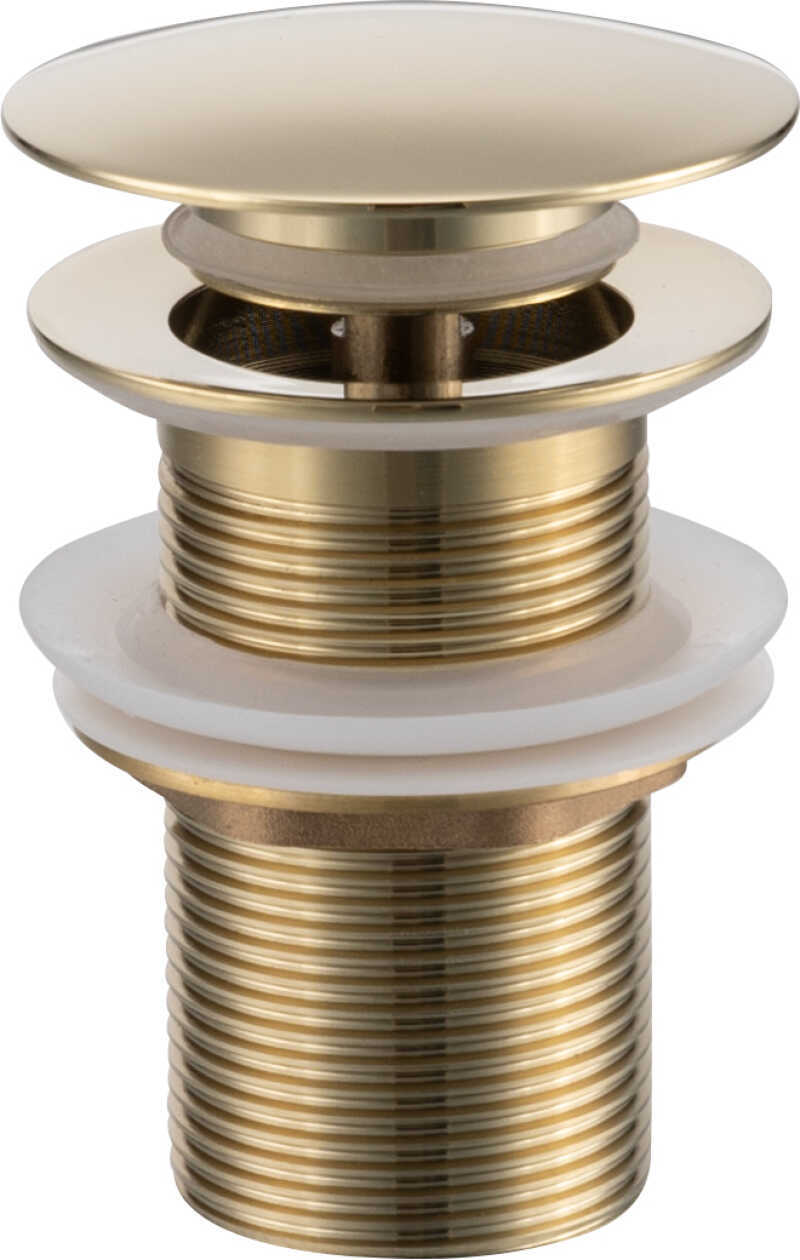 Донный клапан без перелива, нержавеющая сталь, золото