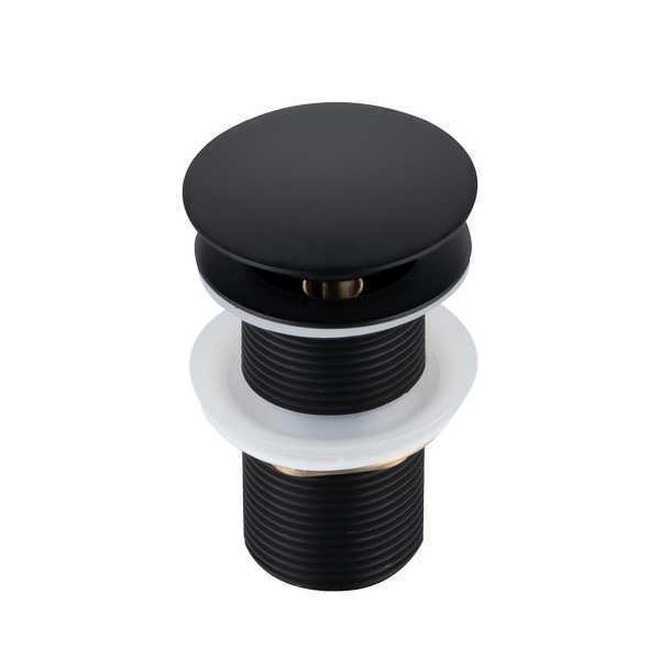 Донный клапан без перелива, нержавеющая сталь, матовый черный