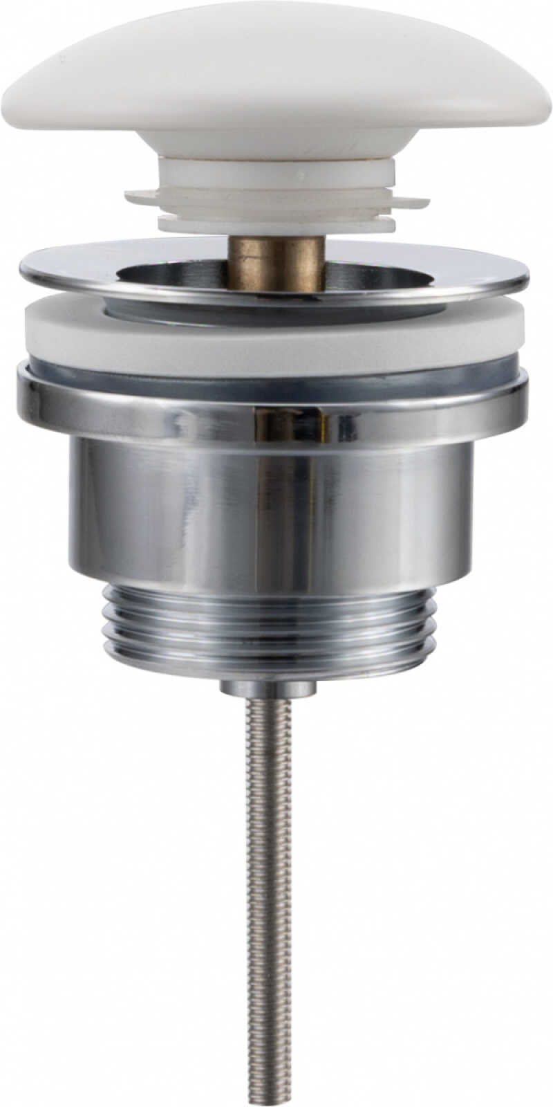 Донный клапан универсальный, керамический, матовый белый