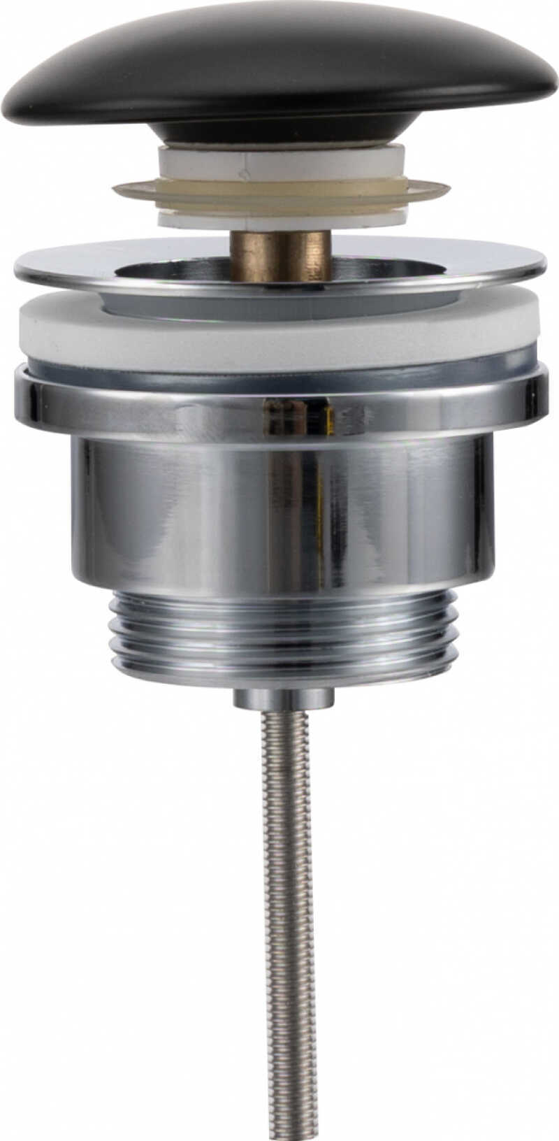 Донный клапан универсальный, керамический, матовый черный