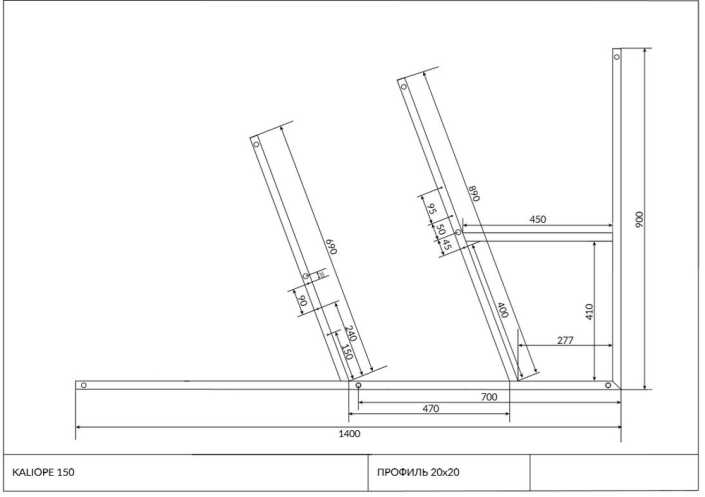 Рама д/ванны: Kaliope 153 NEW метал. в комплекте со сборочным пакетом, Сорт1