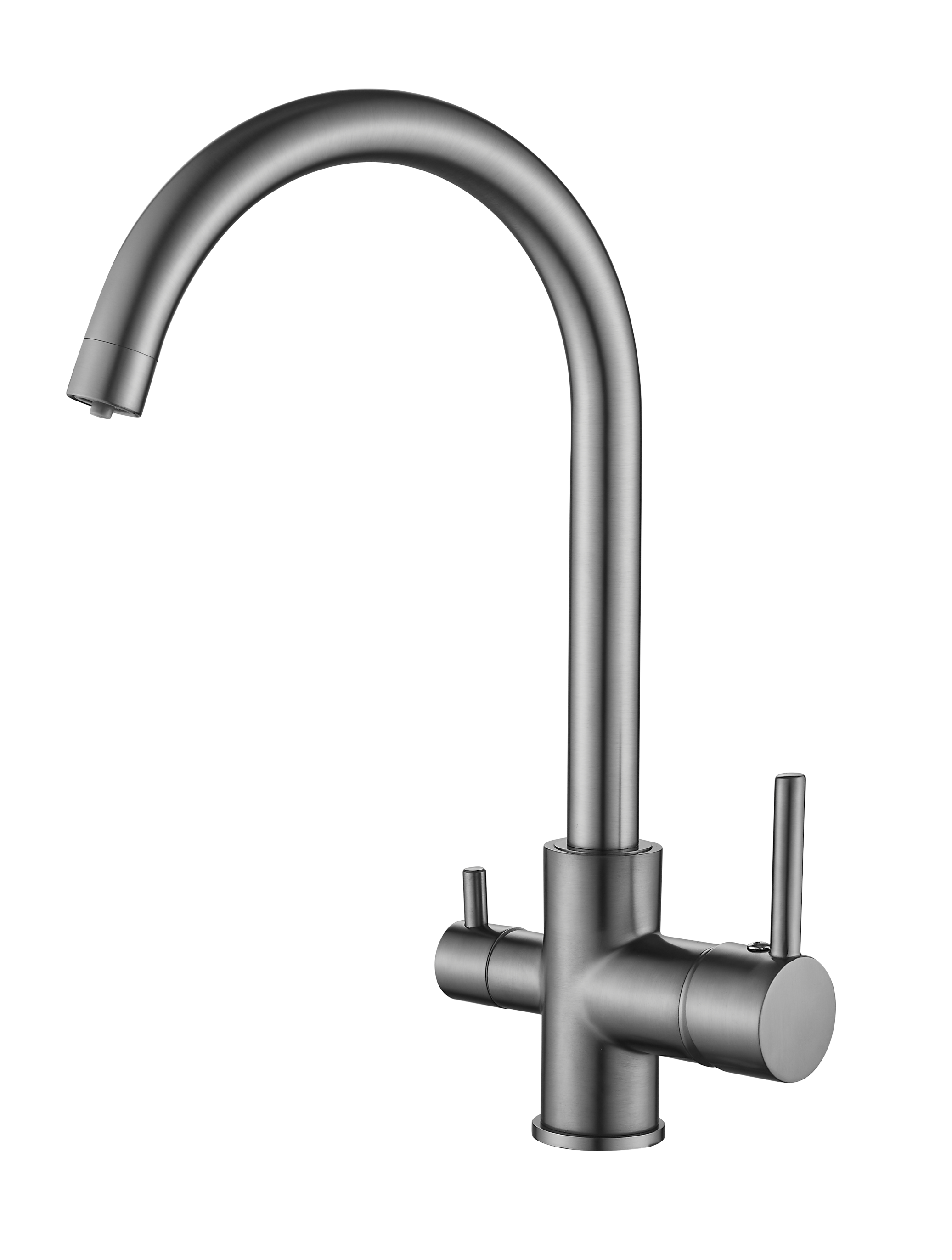 Смеситель для кухни с подключением фильтра, латунь, оружейная сталь B76801-3