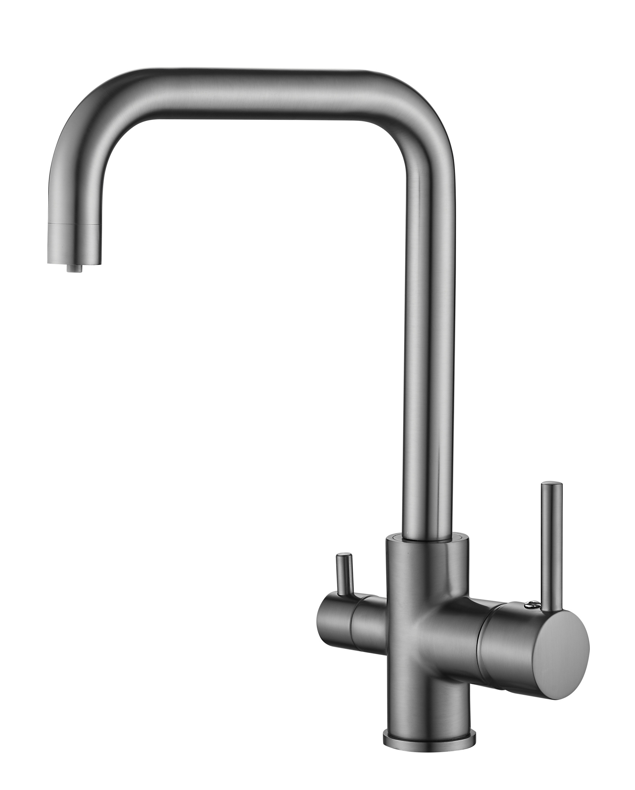 Смеситель для кухни с подключением фильтра, латунь, оружейная сталь B76802-3