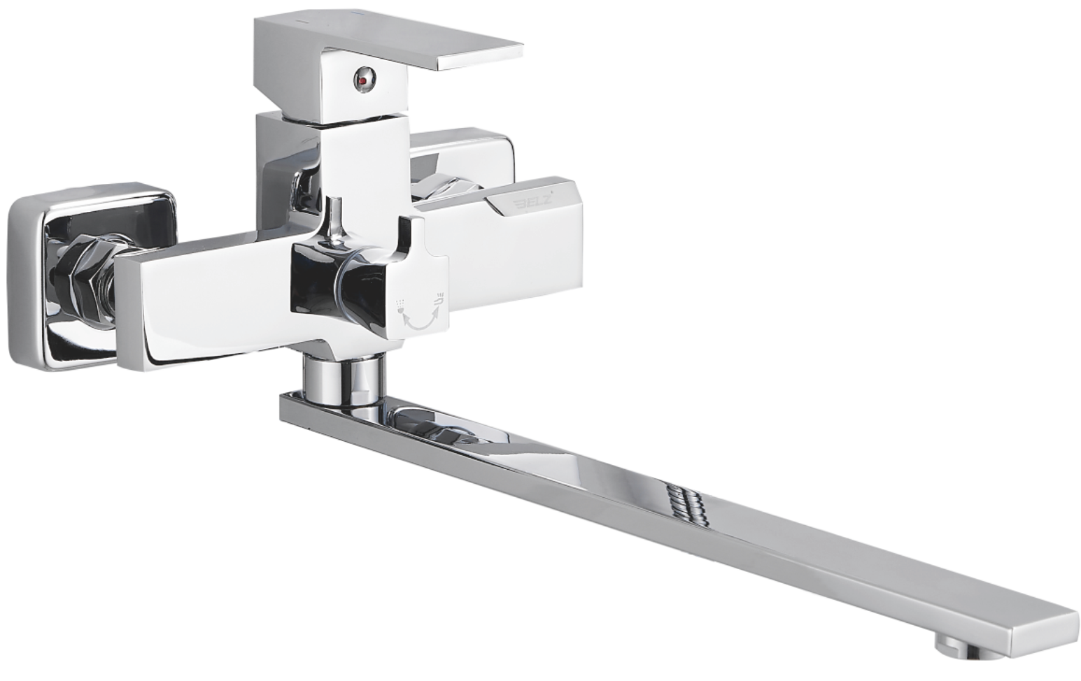 Смеситель для ванны, длинный излив, латунь, хром B22613