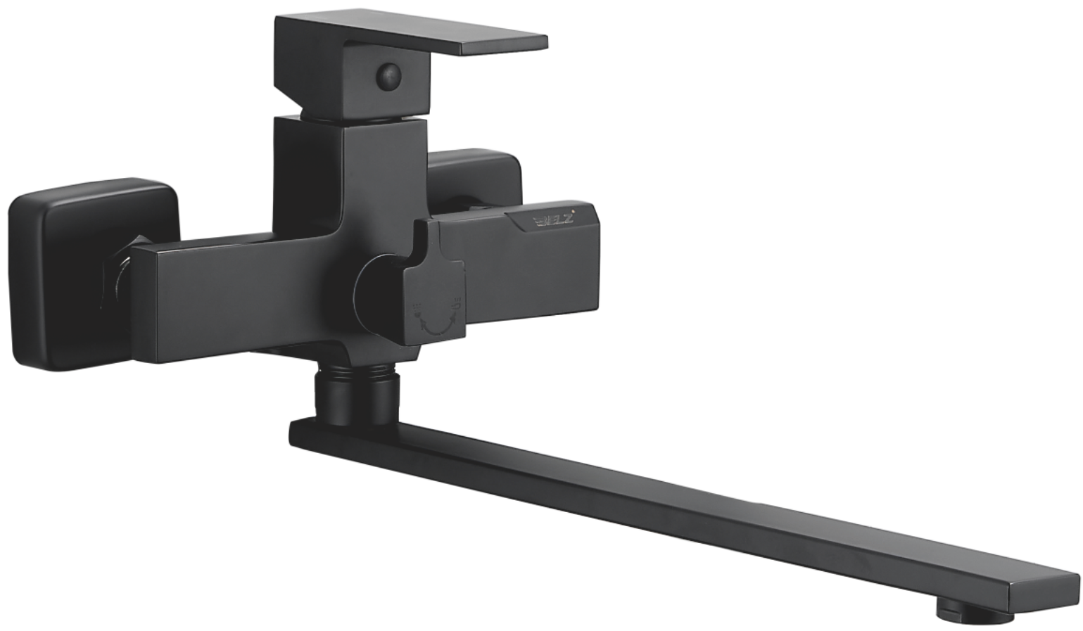 Смеситель для ванны, длинный излив, латунь, оружейная сталь, B22613-7