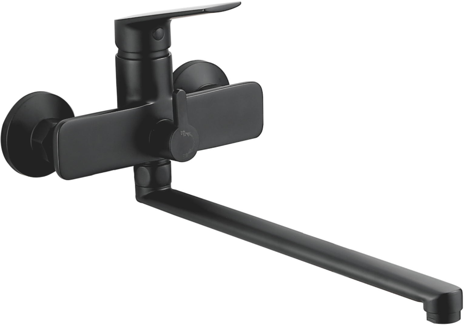 Смеситель для ванны, длинный излив, латунь, чёрный, B22533-7