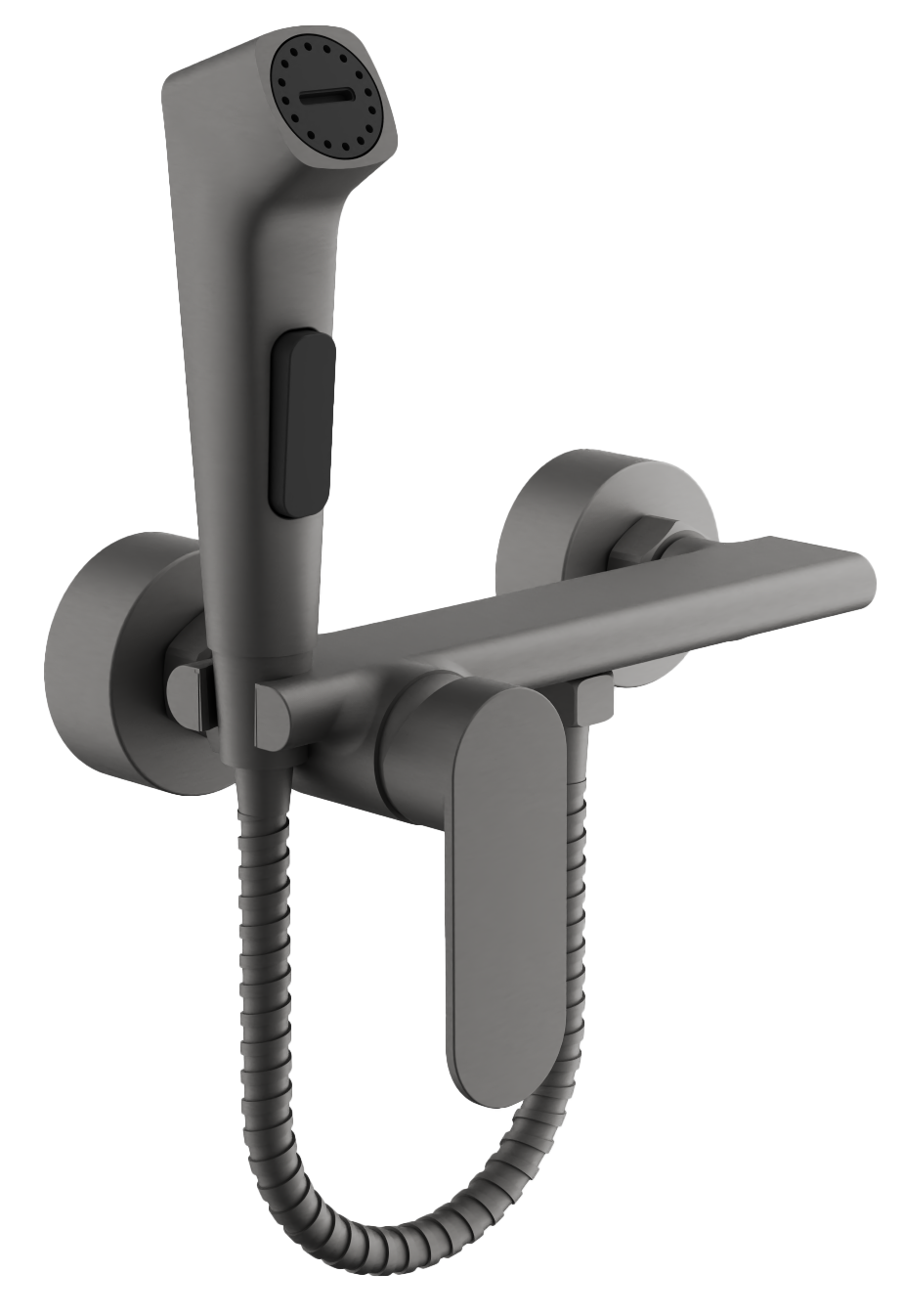 Смеситель с гигиенической лейкой Оружейная сталь B55645-3