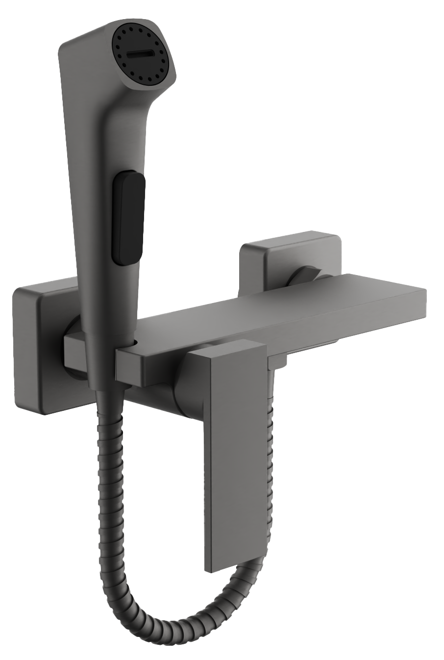 Смеситель с гигиенической лейкой Оружейная сталь B55653-3