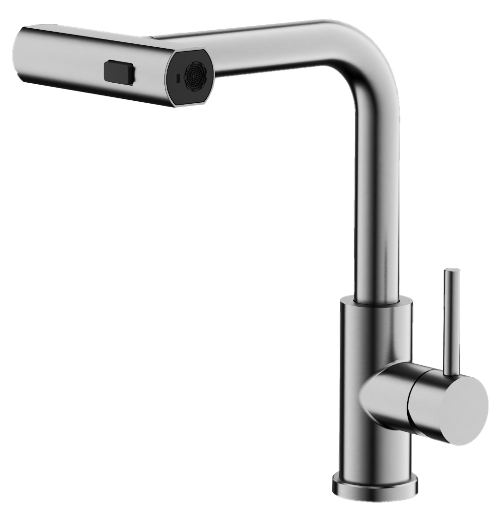 Смеситель для кухни, выдвижной излив, нержавеющая сталь, хром B74811-1