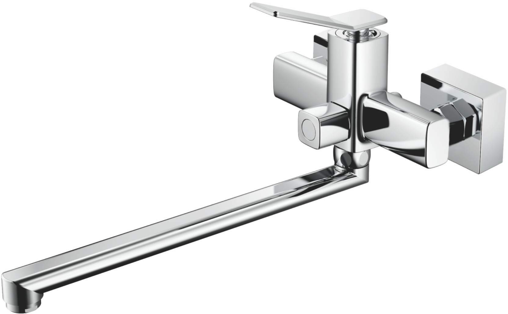 Смеситель для ванны, длинный излив, латунь, хром B22618