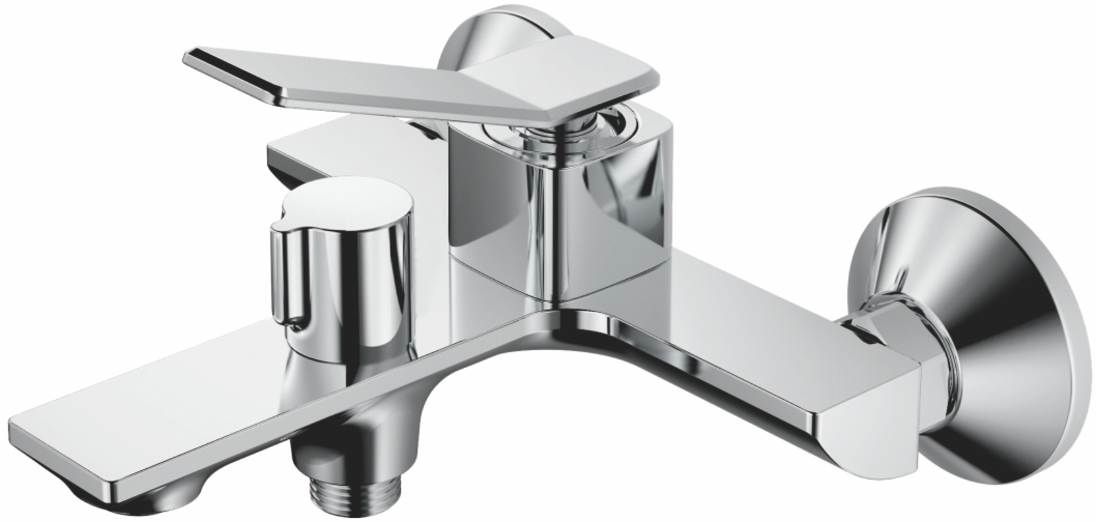 Смеситель для ванны, короткий излив, латунь, хром B60618